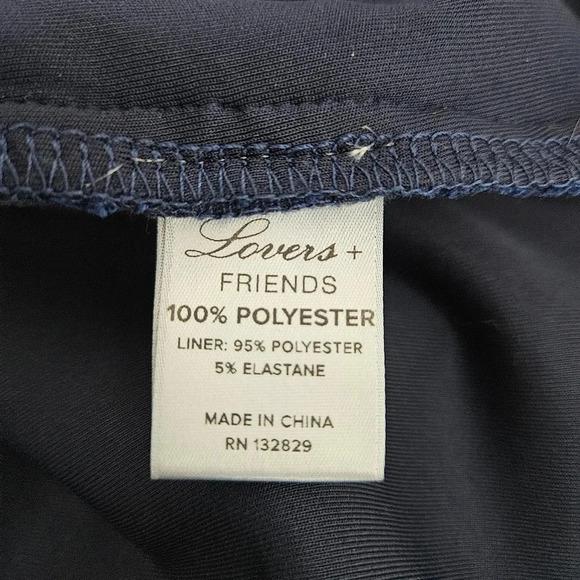 Lovers & Friends Bellini Fit Flare Dress Navy Blue Floral Lace Sleeveless A Line - Picture 10 of 11